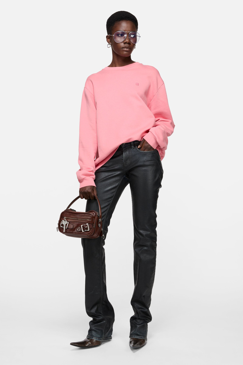 Acne Studios Crew neck fleece sweater - Tango pink outlook
