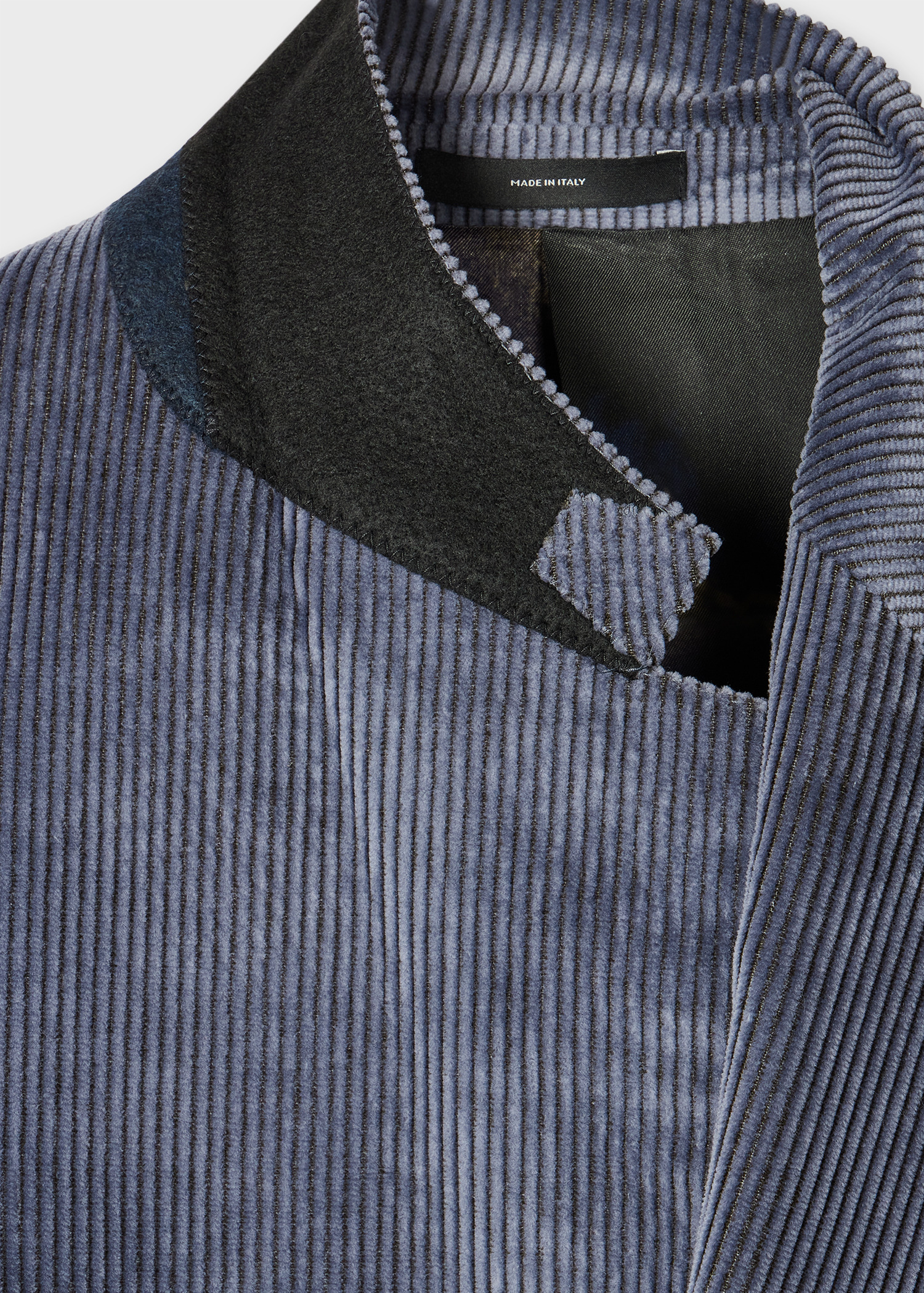 Soft Blue Two-Tone Corduroy Blazer - 2
