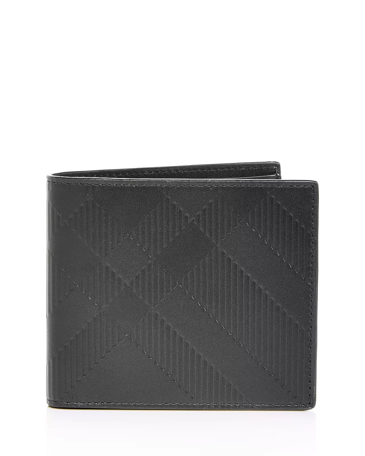 Embossed Check Leather Bifold Wallet - 1