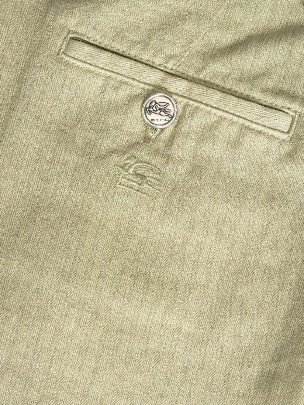 herringbone-pattern cotton bermuda shorts - 6