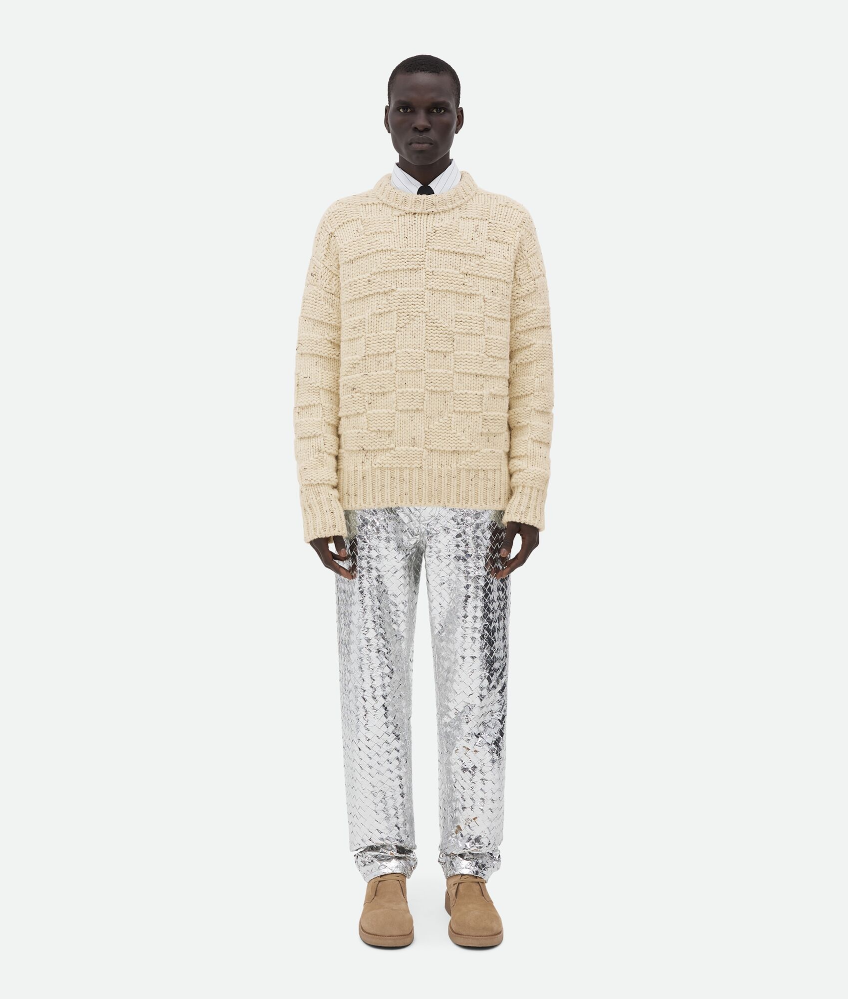 Heavy Intreccio Graphic Wool Sweater - 5