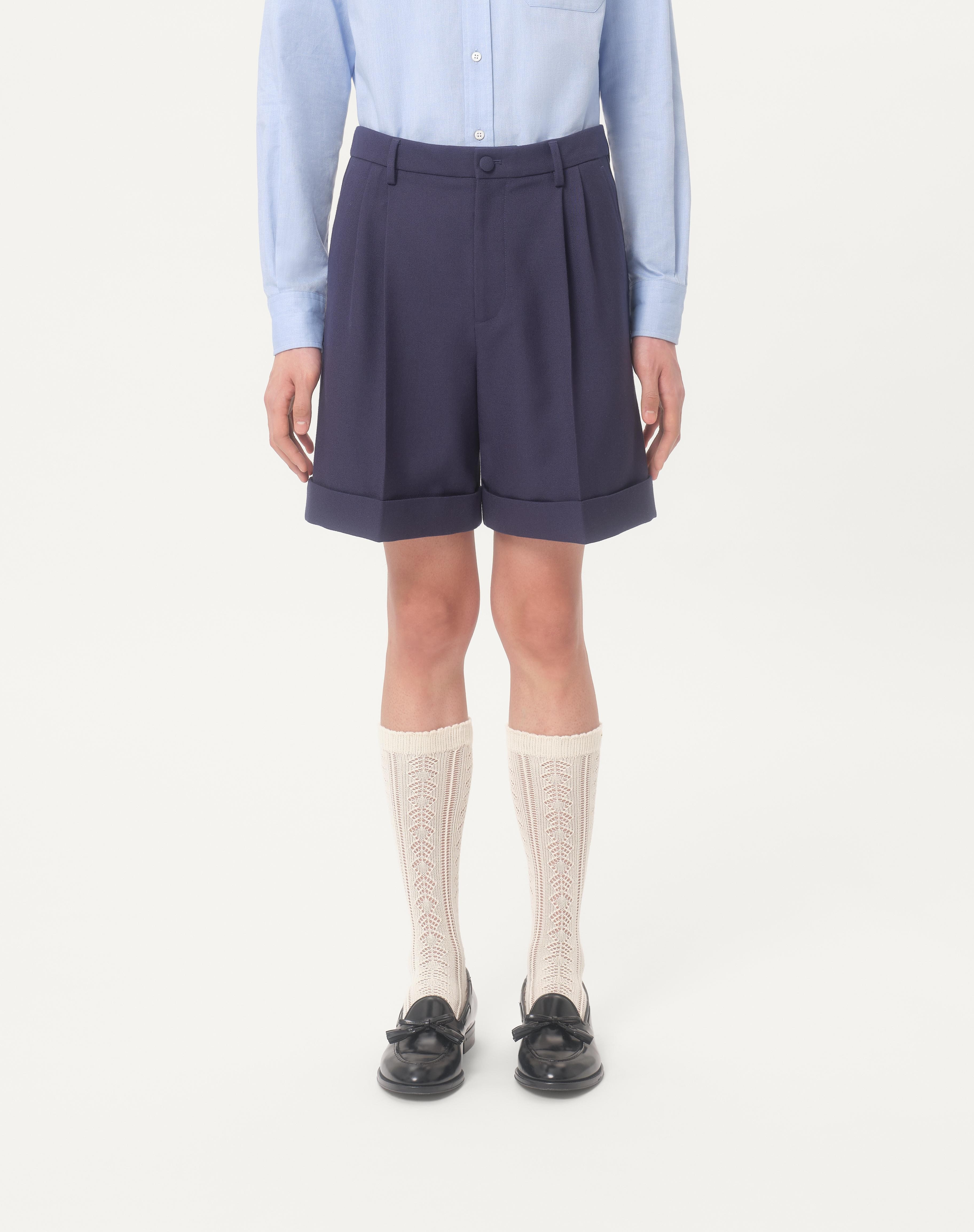 CUFFED WOOL GABARDINE BERMUDA SHORTS - 3
