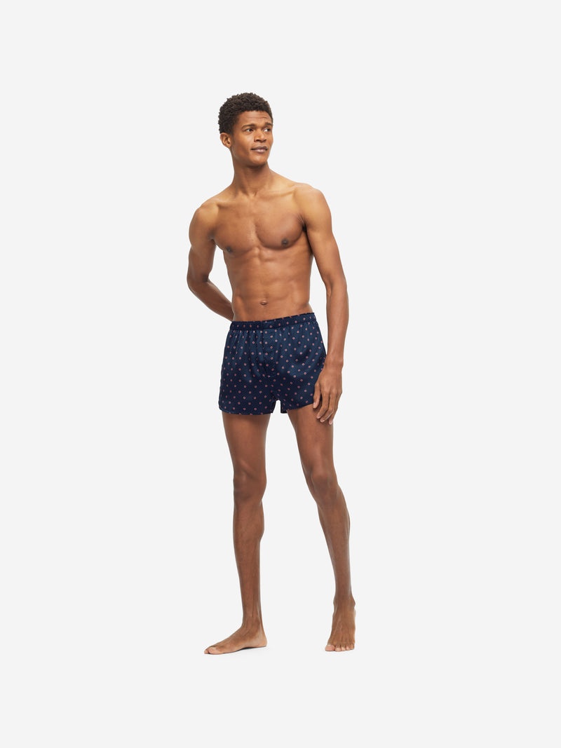Men's Modern Fit Boxers Brindisi 79 Silk Satin Navy - 3