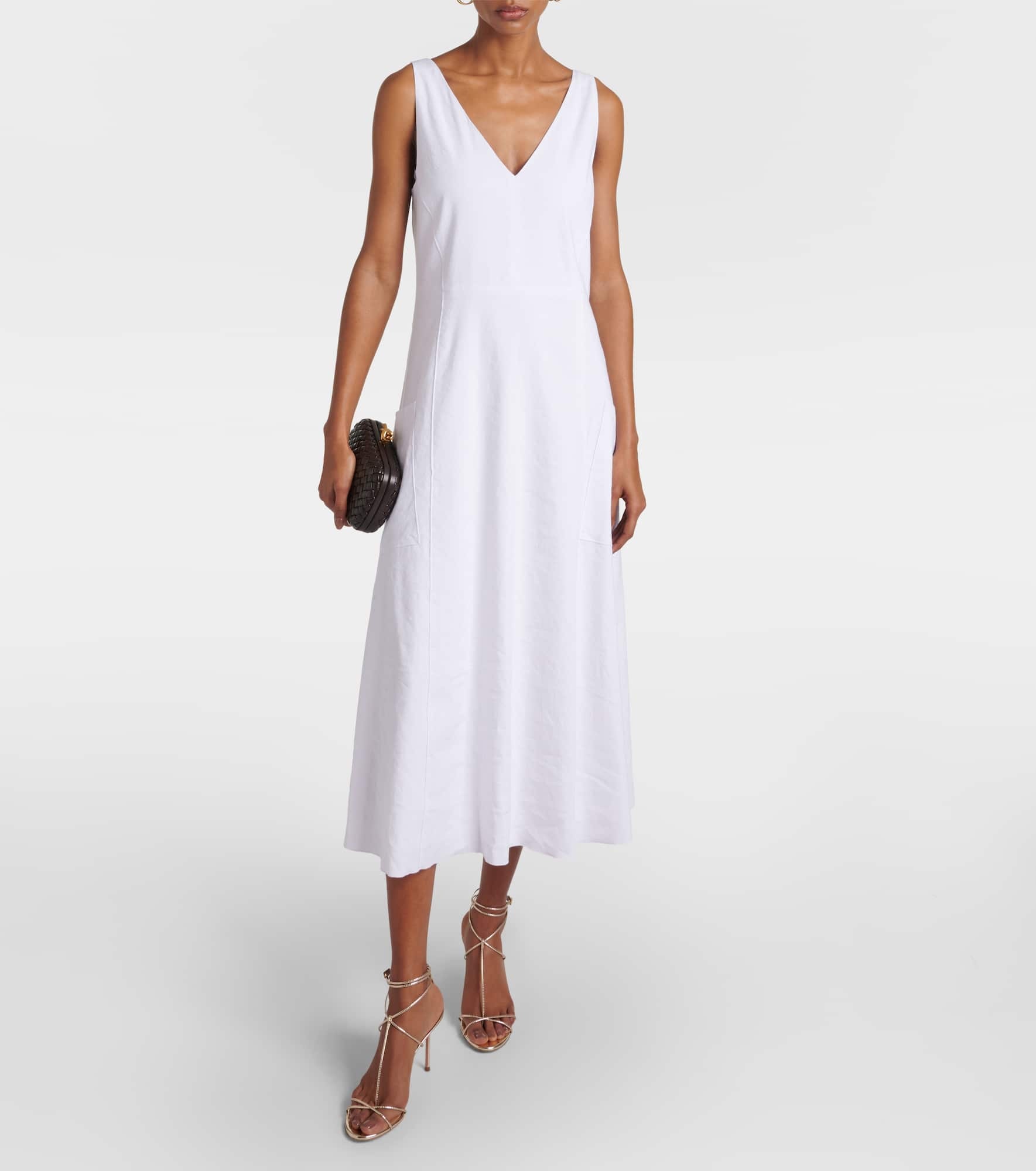 Linen-blend midi dress - 2