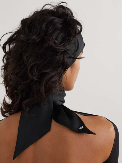 SAINT LAURENT Bow-embellished silk-satin headband outlook