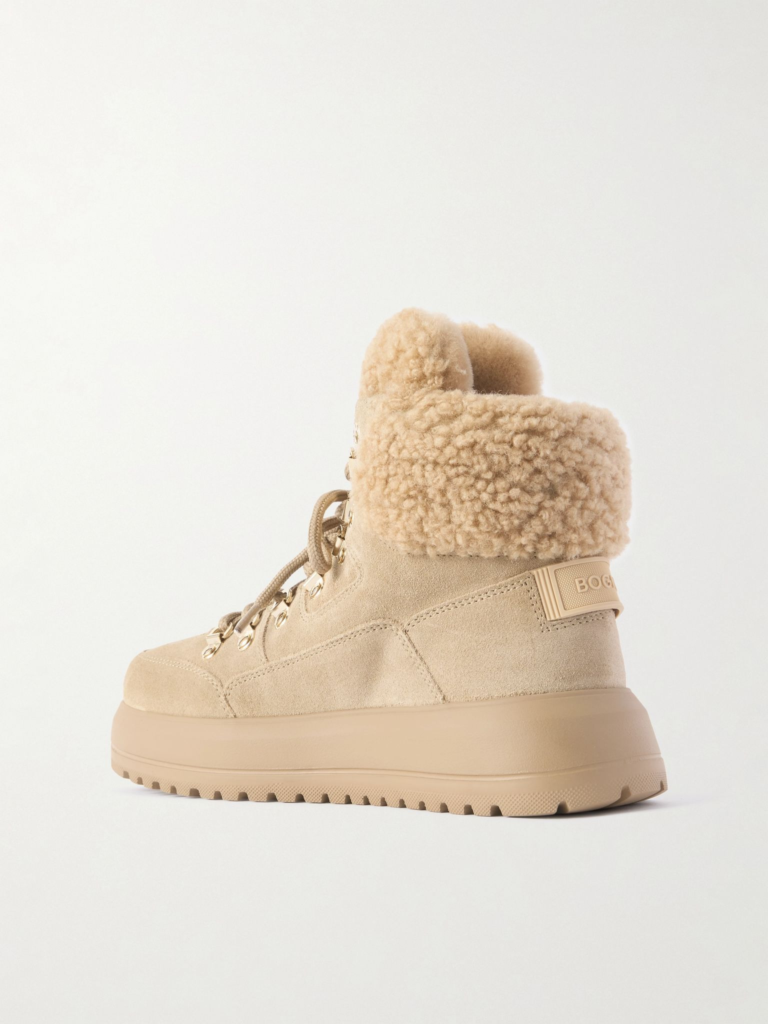 Antwerp shearling-lined suede ankle boots Beige - 3