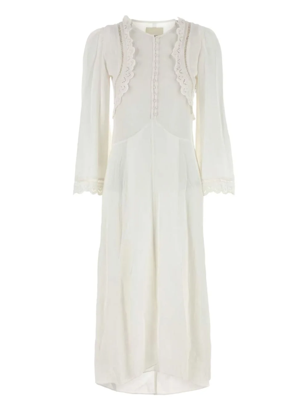 lace-trimmed dress - 1