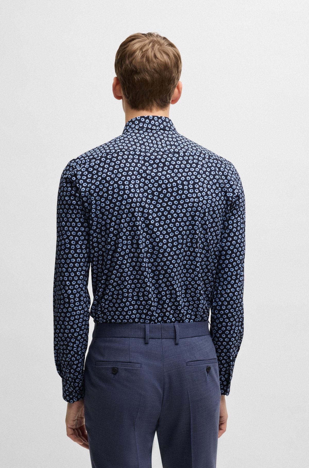 SLIM-FIT SHIRT IN FLORAL-PRINT PERFORMANCE-STRETCH JERSEY - 5
