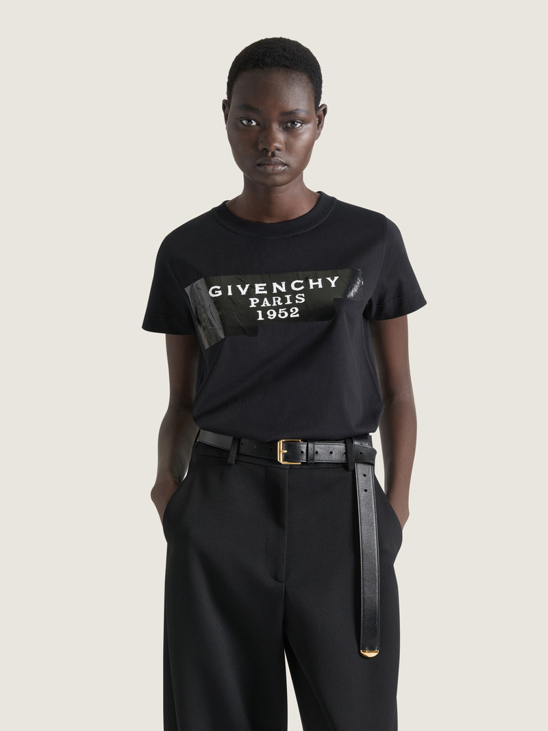 Givenchy T-SHIRT IN COTTON WITH GIVENCHY TAPE PRINT outlook