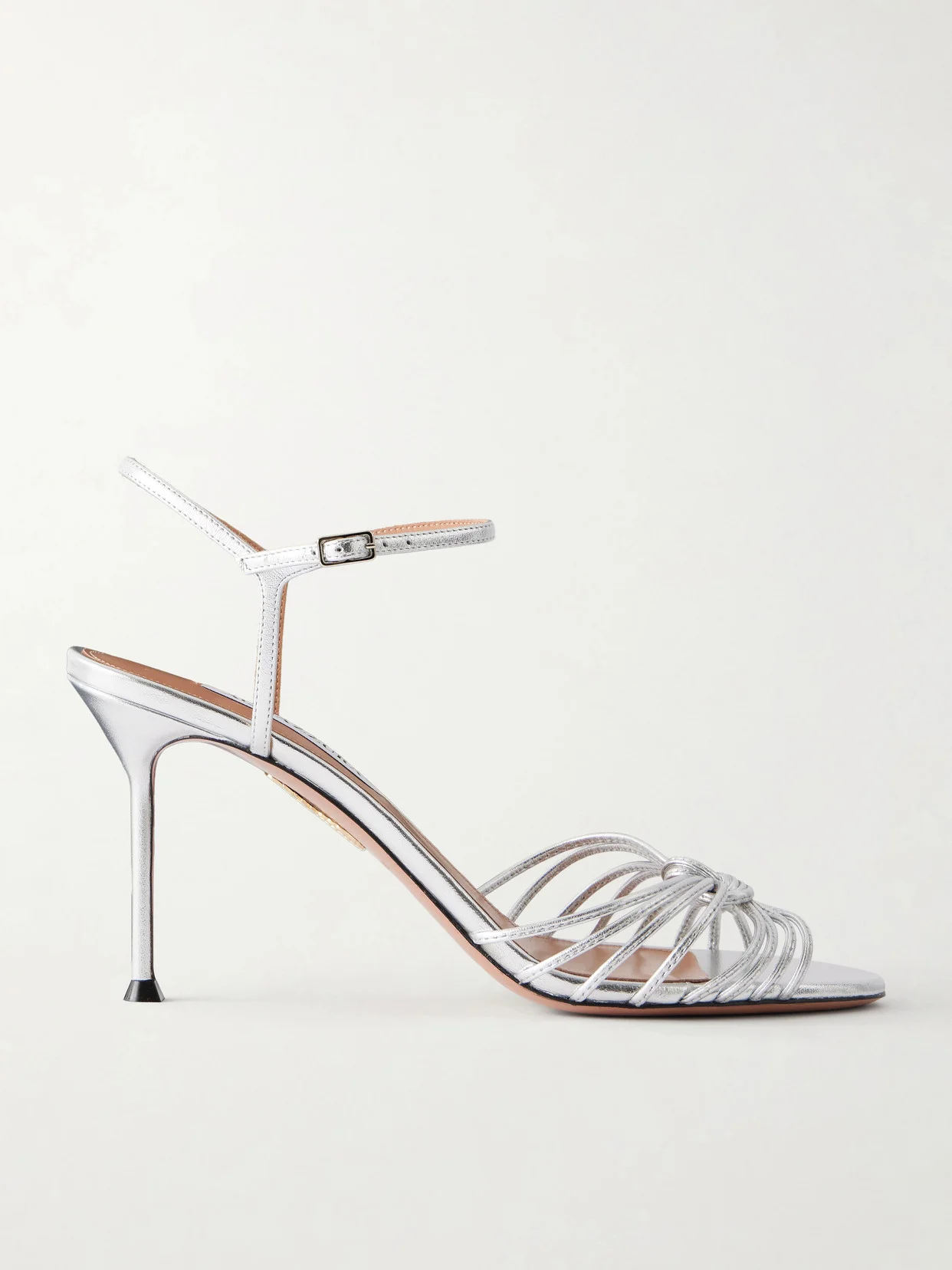 Serenity 85 Knotted Metallic Leather Sandals - 1