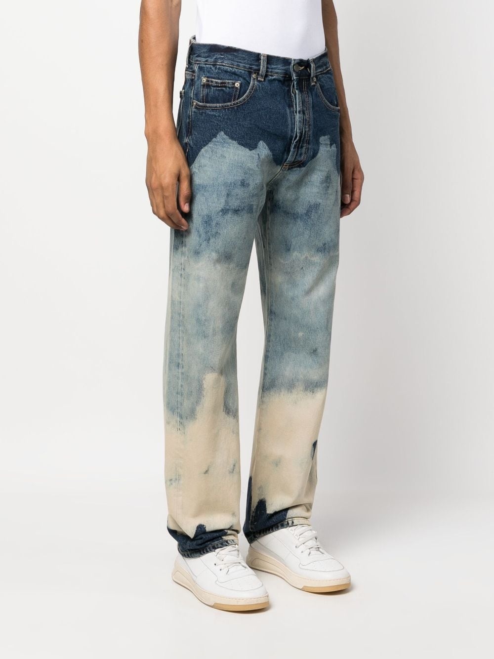 tie-dye straight jeans - 3
