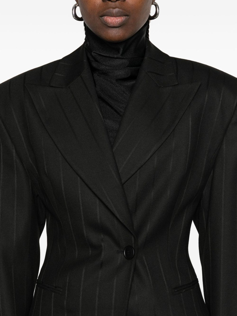 pinstriped single-breasted blazer 5