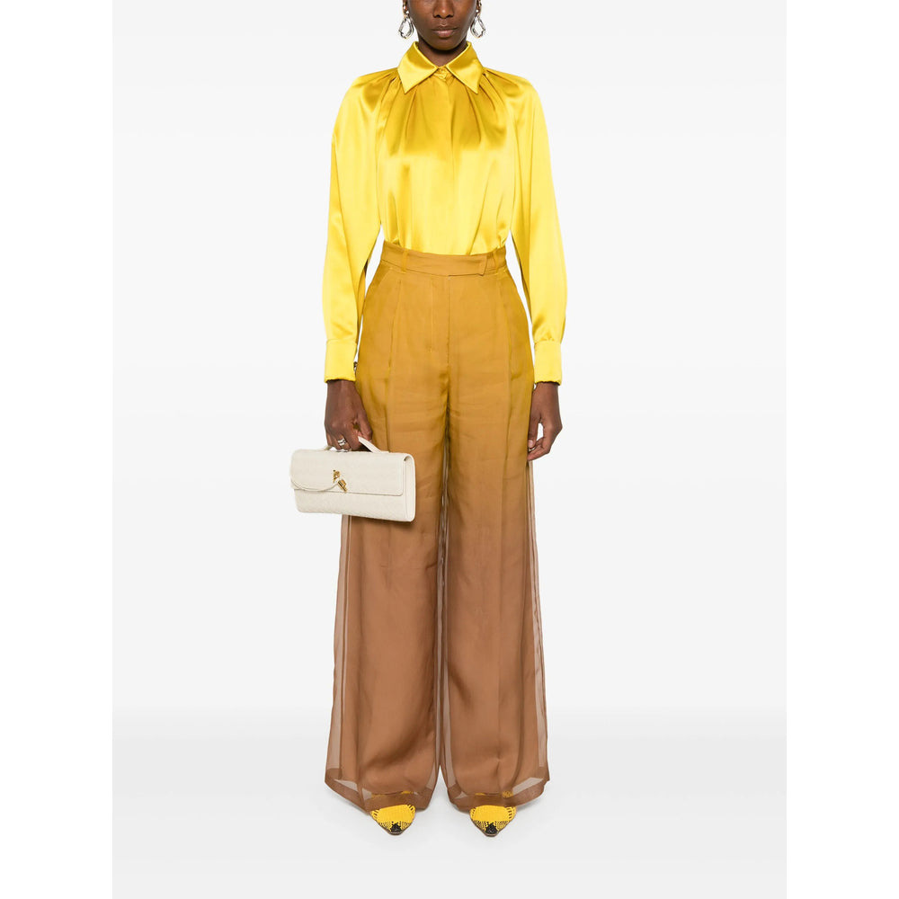 Max Mara Pianoforte Yellow Trousers - Palazzo Pants Women - 4