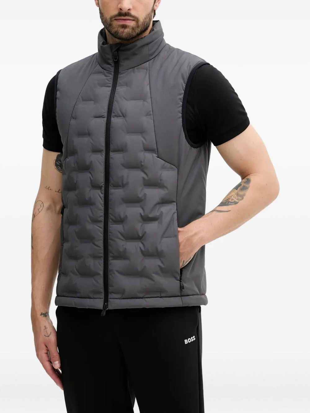 panelled quilted gilet - 1