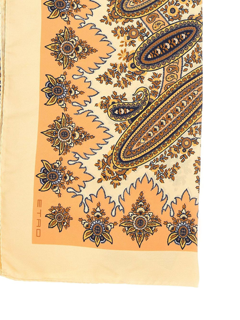 paisley print silk scarf - 4