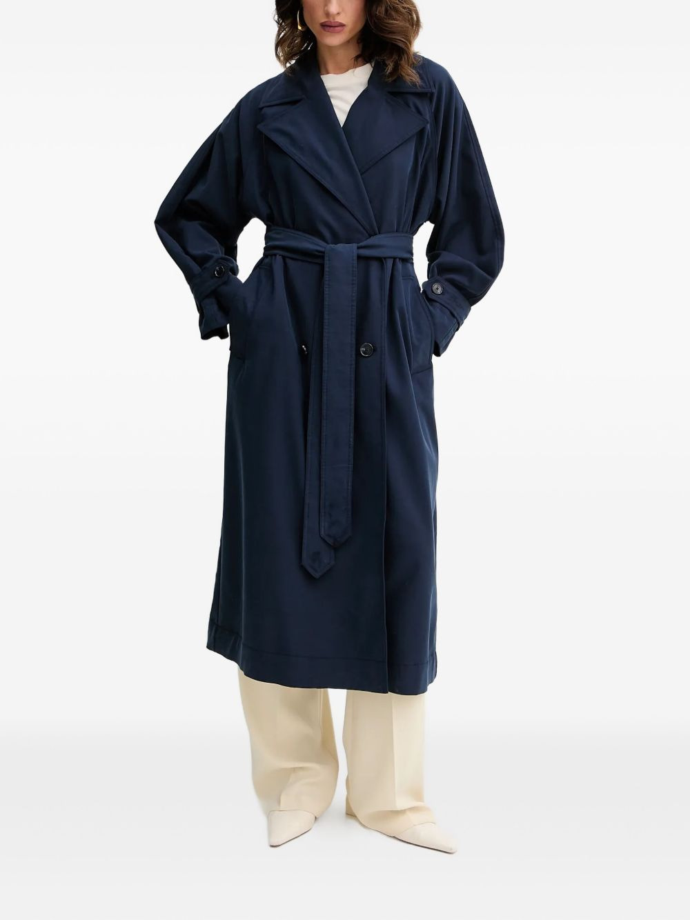 belted trench coat - 2
