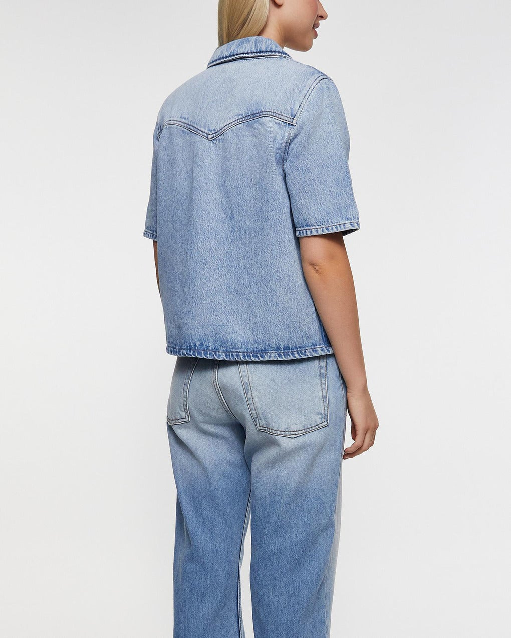 Shirt Soft Rigid Denim  Light blue wash - 4