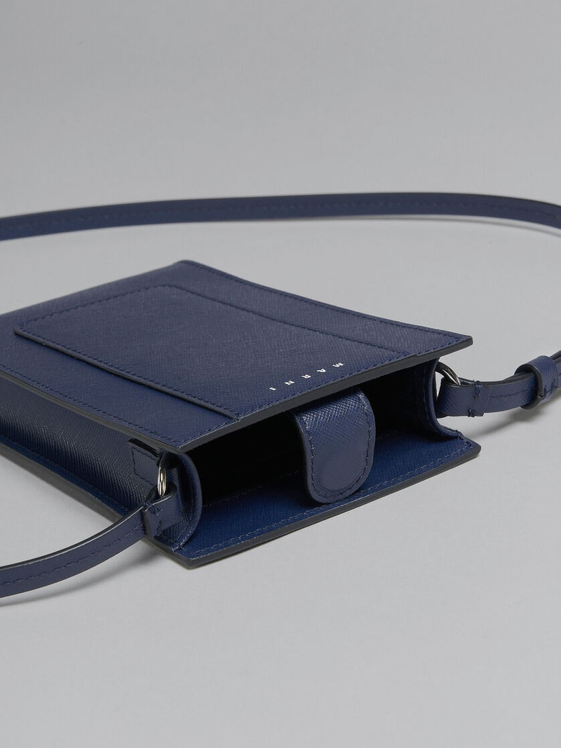 BLUE SAFFIANO LEATHER PHONE CASE 3