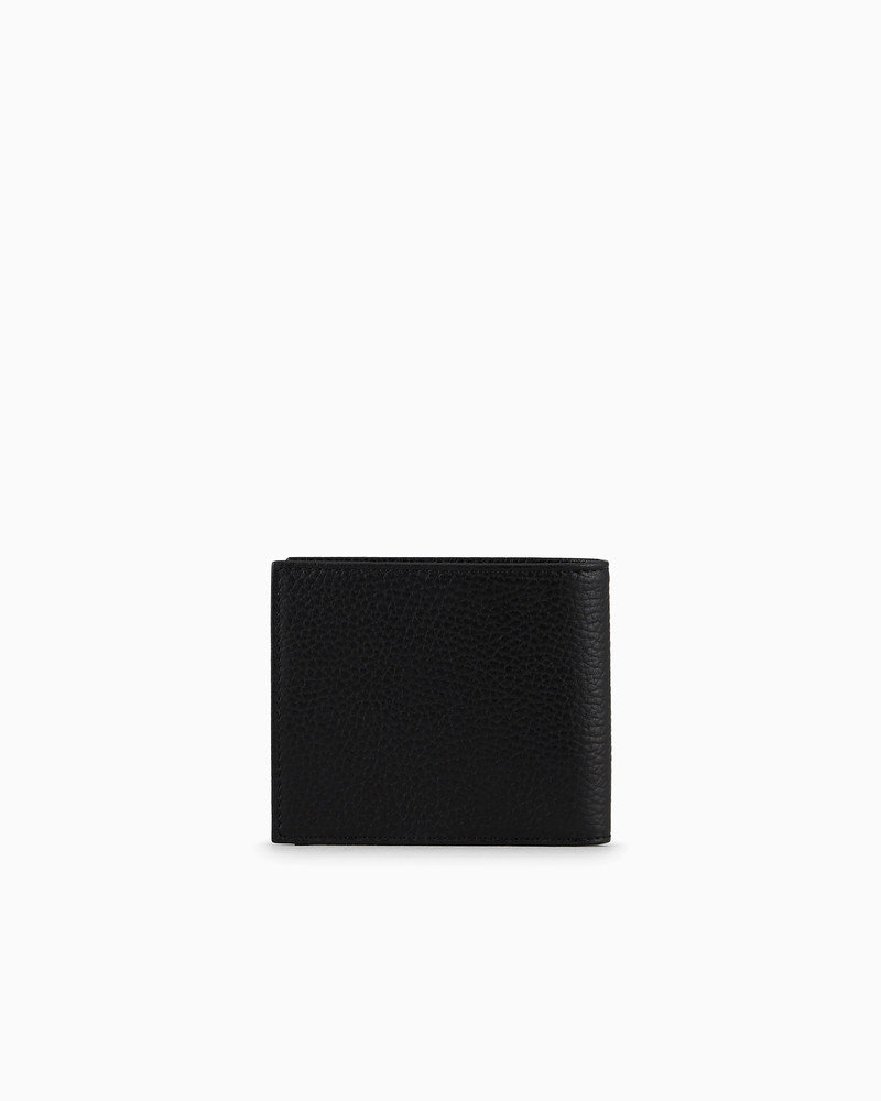EMPORIO ARMANI Tumbled leather wallet with coin pocket outlook