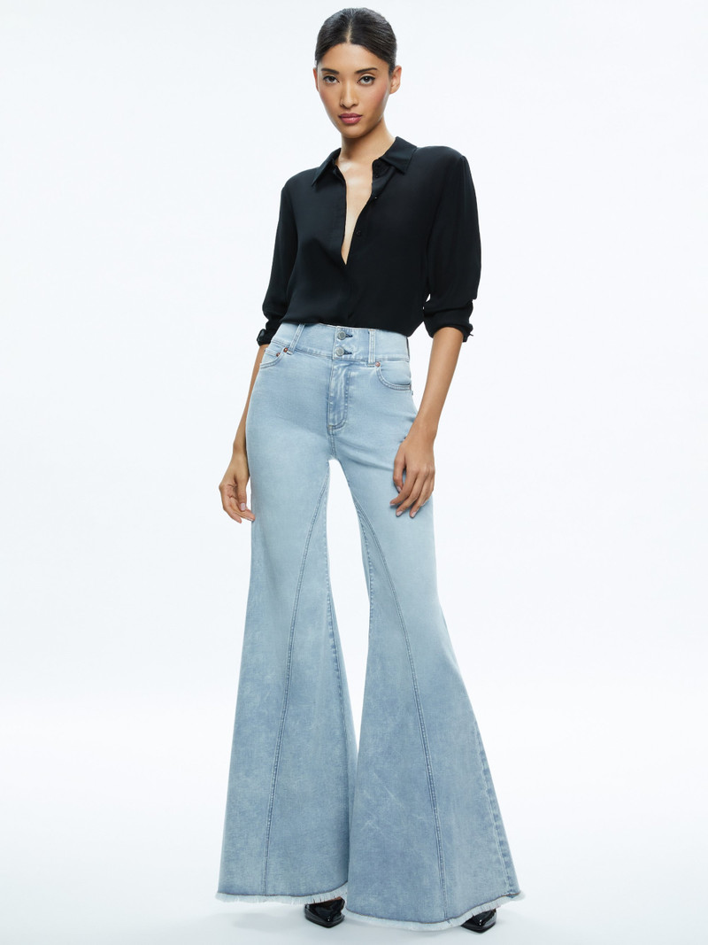 Alice + Olivia BEAUTIFUL SEAMED WIDE LEG JEAN outlook