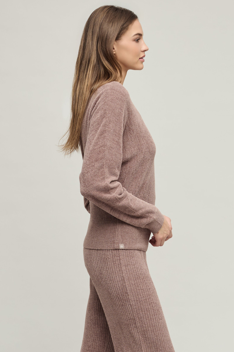 Barefoot Dreams CozyChic Ultra Lite® Scallop Dolman Henley outlook