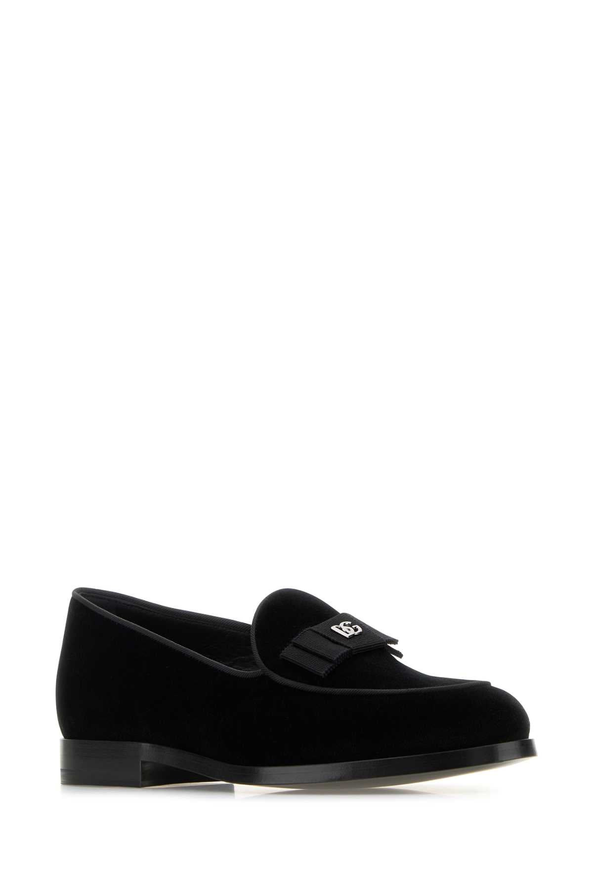 Dolce & Gabbana Men Black Belt Vivaldi Loafers - 2