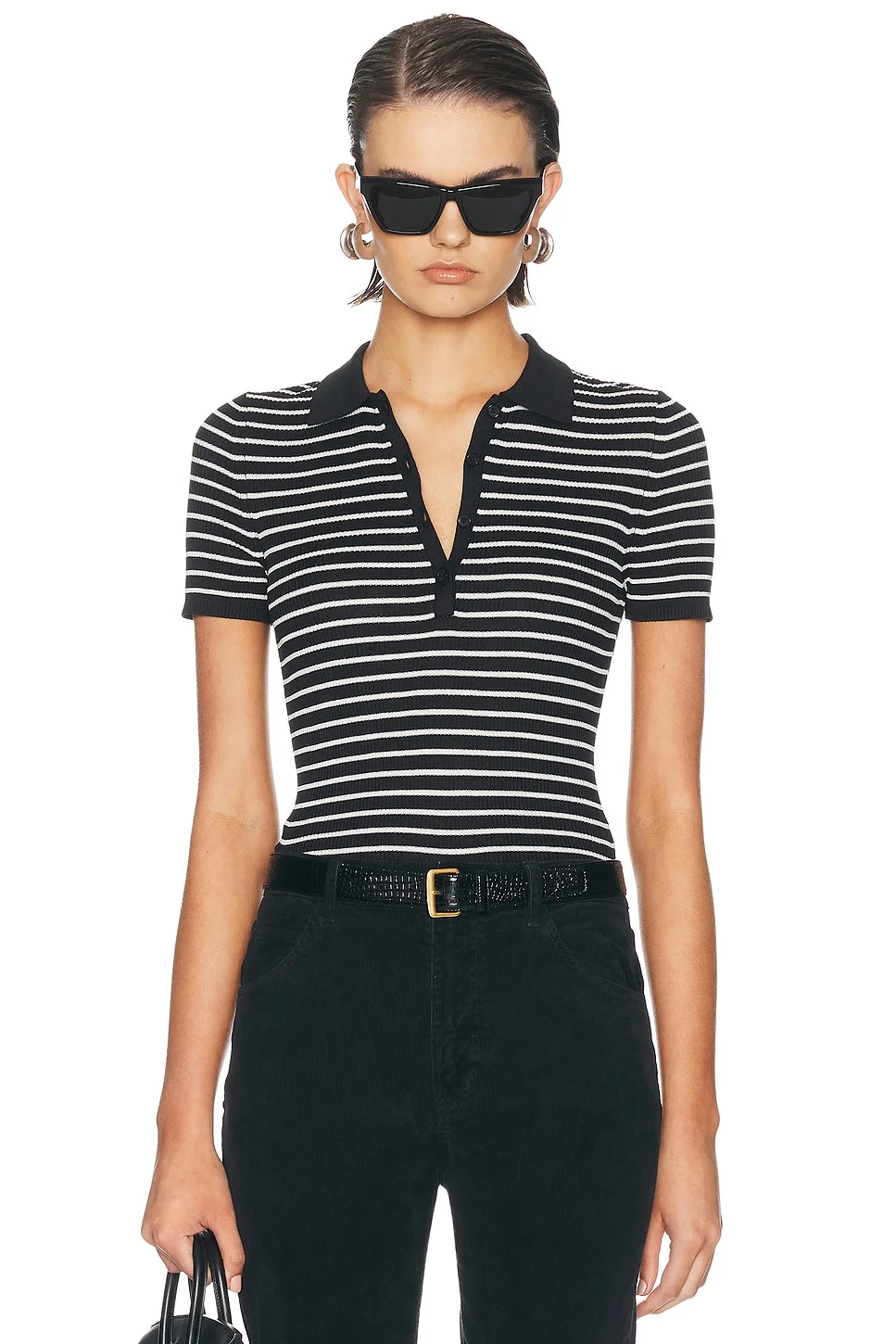 Fenna Stripe Polo Top - 1