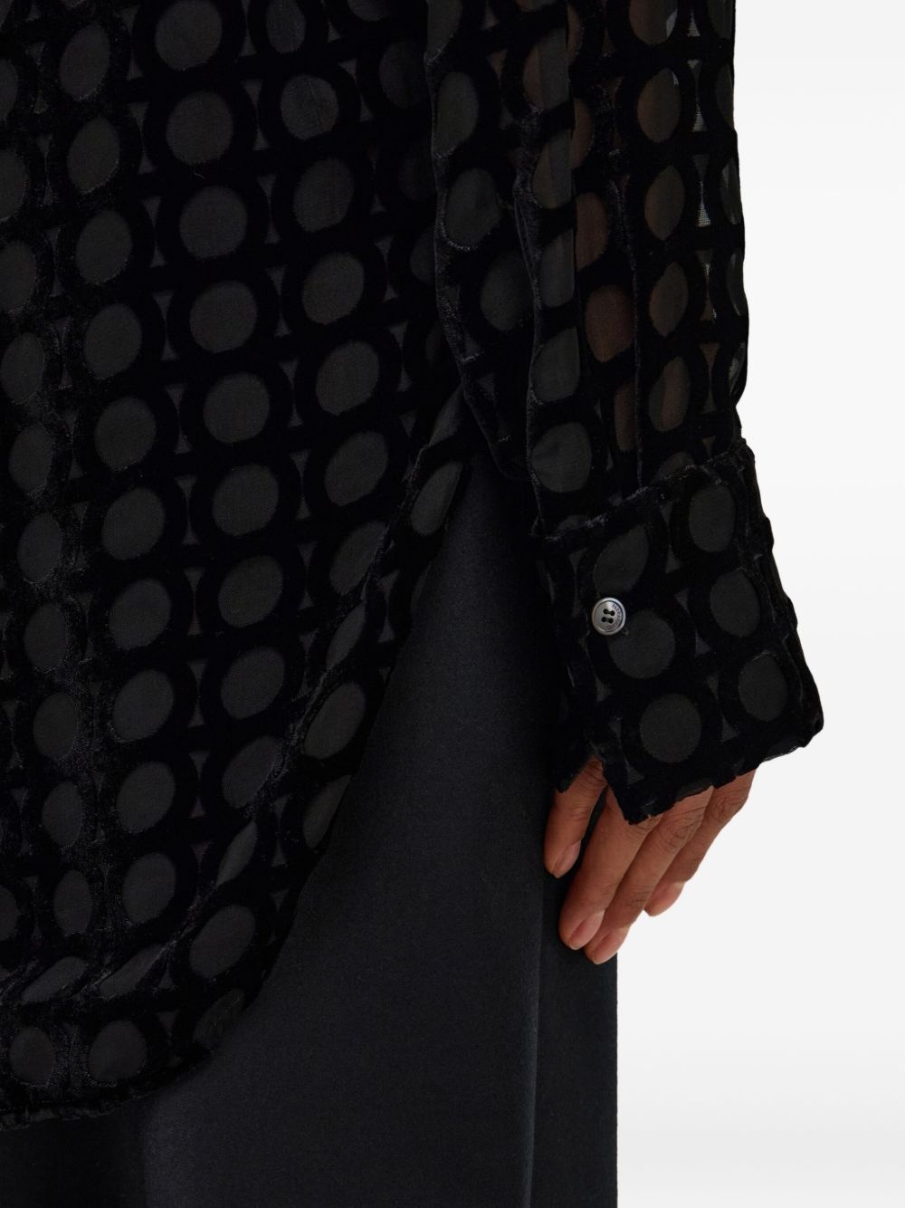devoré-effect velvet shirt - 6