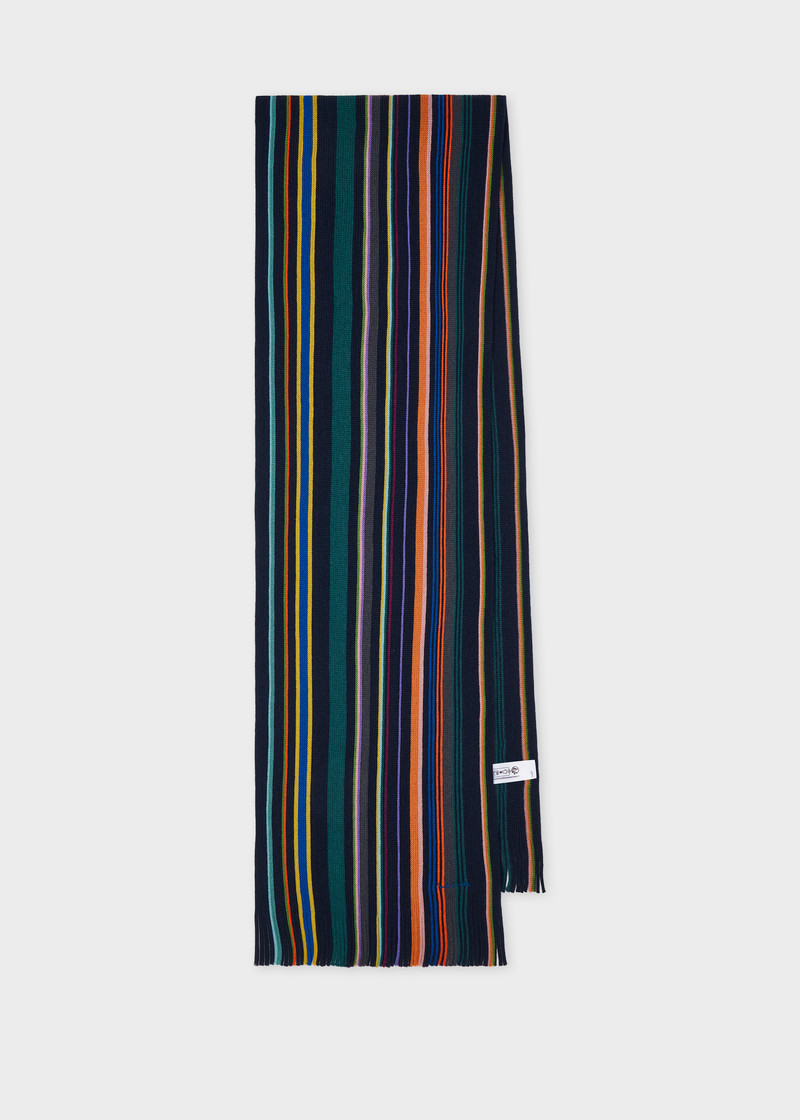Multicolour Merino Wool Stripe Scarf 1