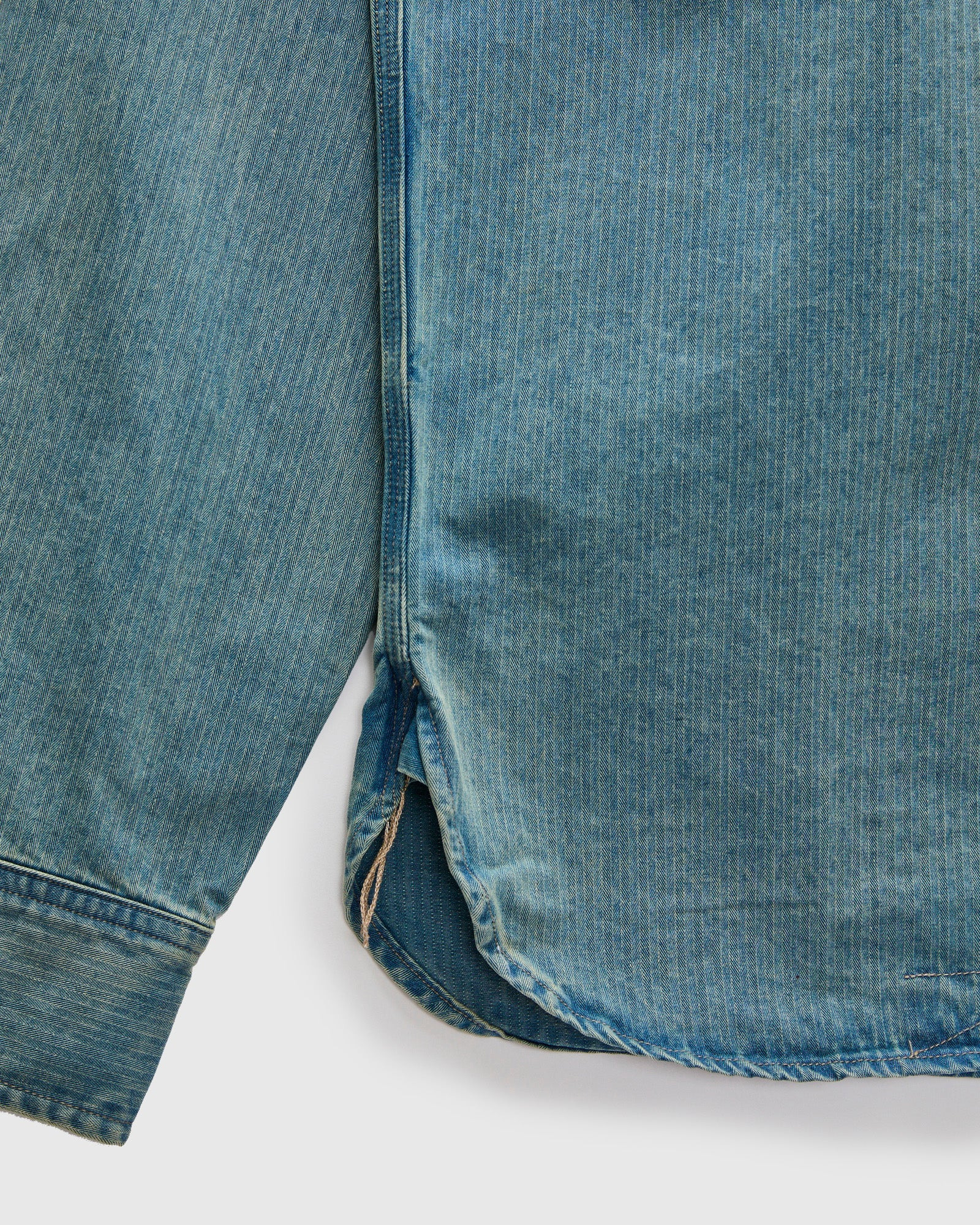 Dockman HBT Workshirt in Faded Indigo - 6