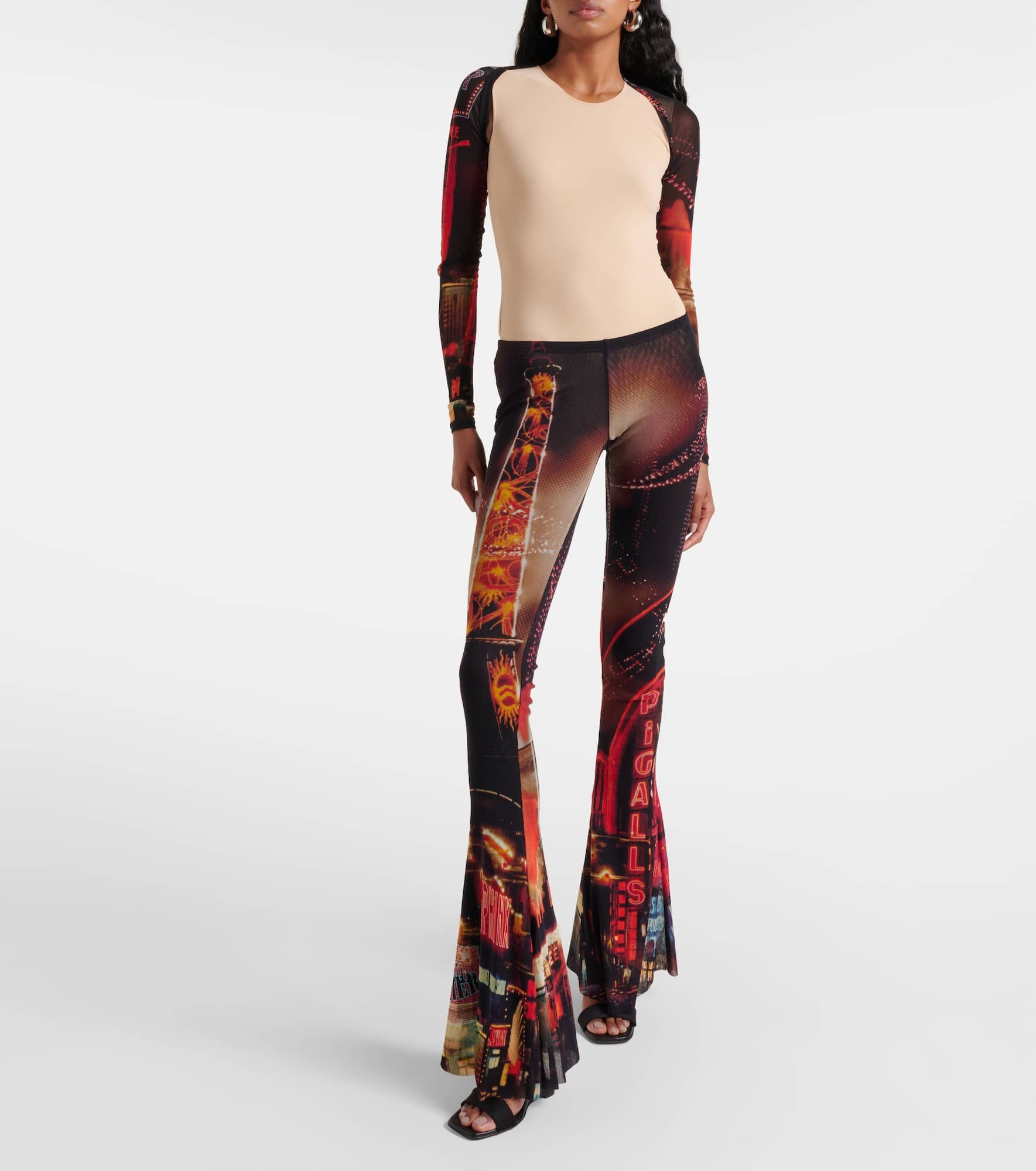 Pigalle printed mesh flared pants - 2