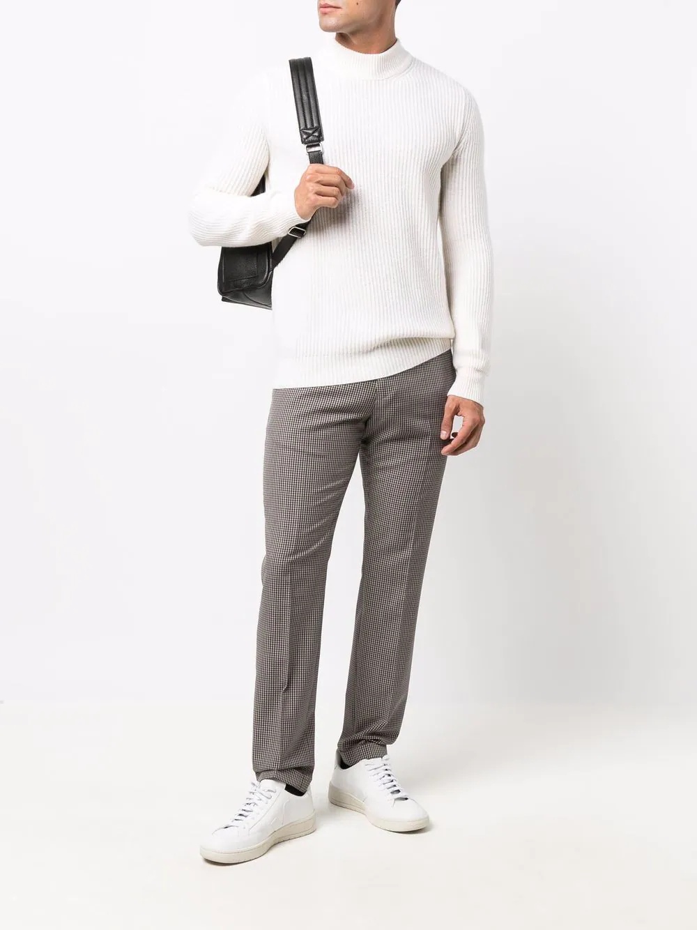 houndstooth slim-cut chinos - 2