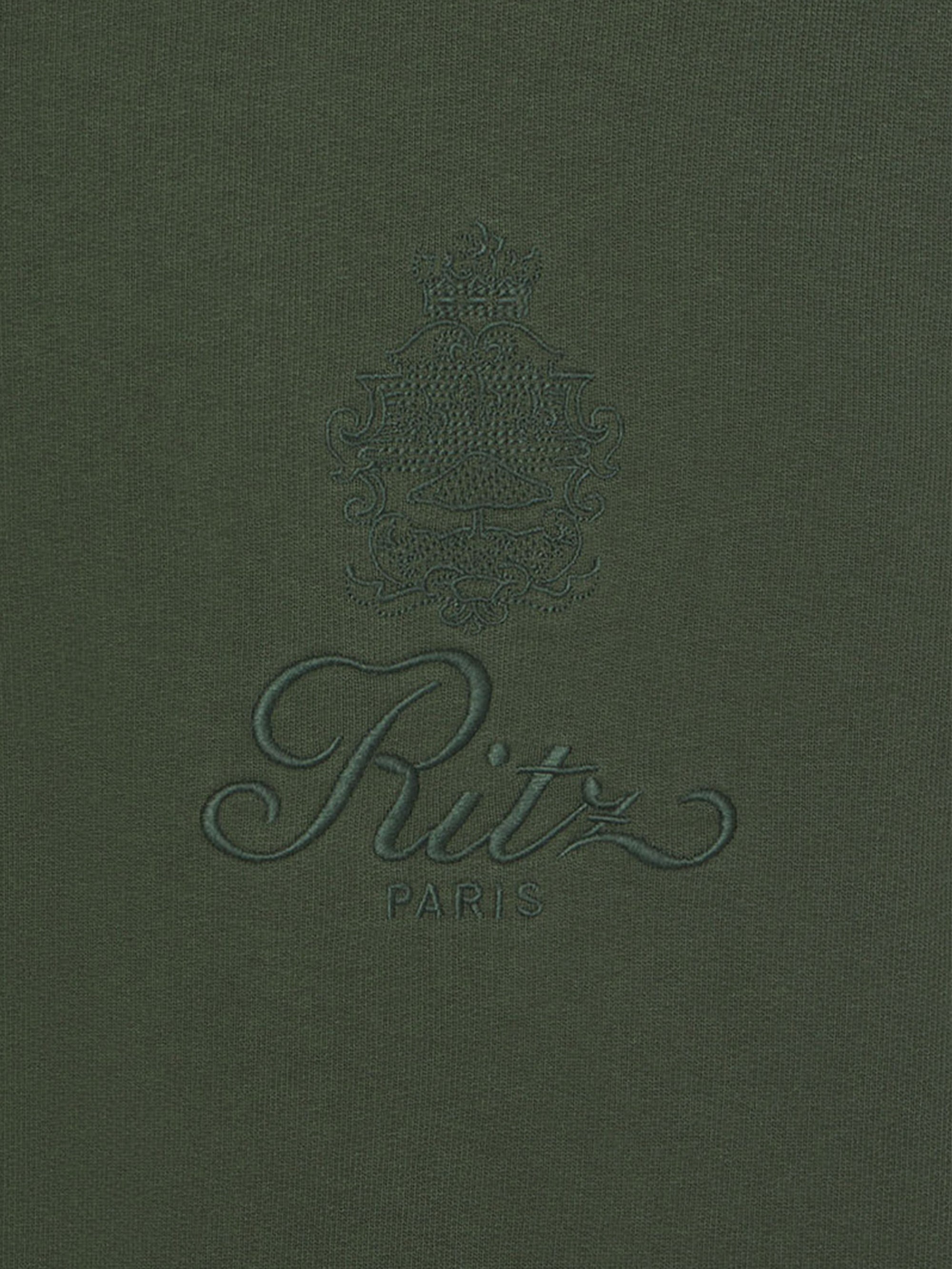 Ritz Unisex Tonal Logo Crewneck in Hunter Green - 4