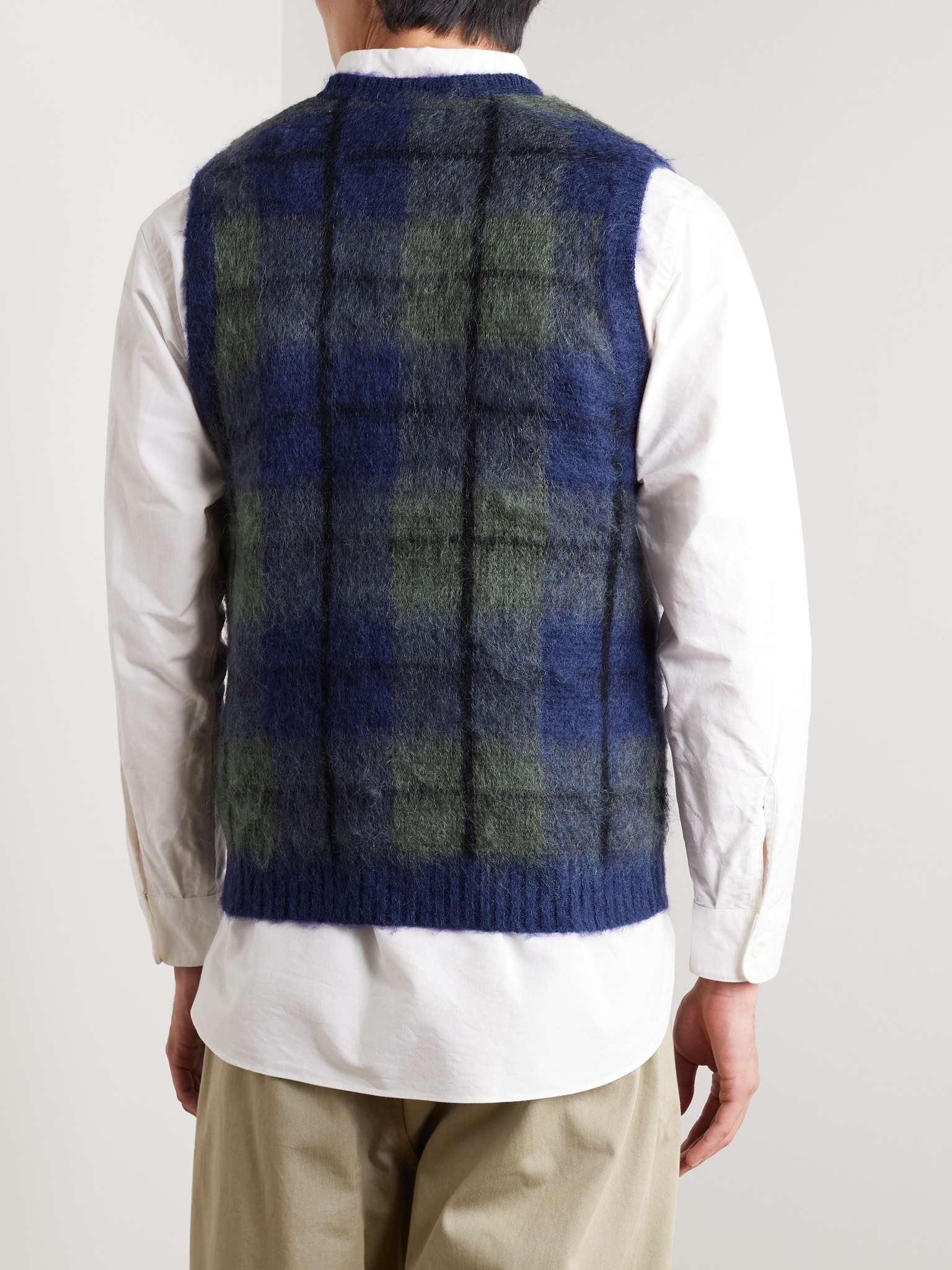 Checked Knitted Sweater Vest - 3