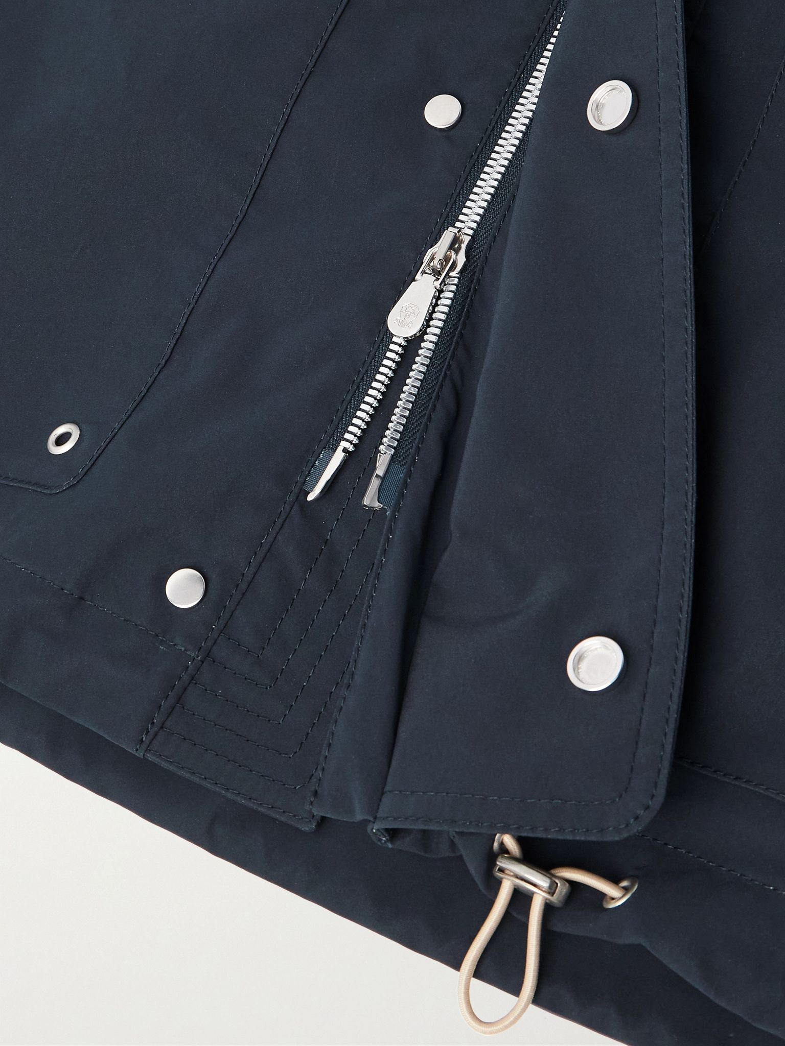 Cotton-Shell Hooded Jacket Navy - 6
