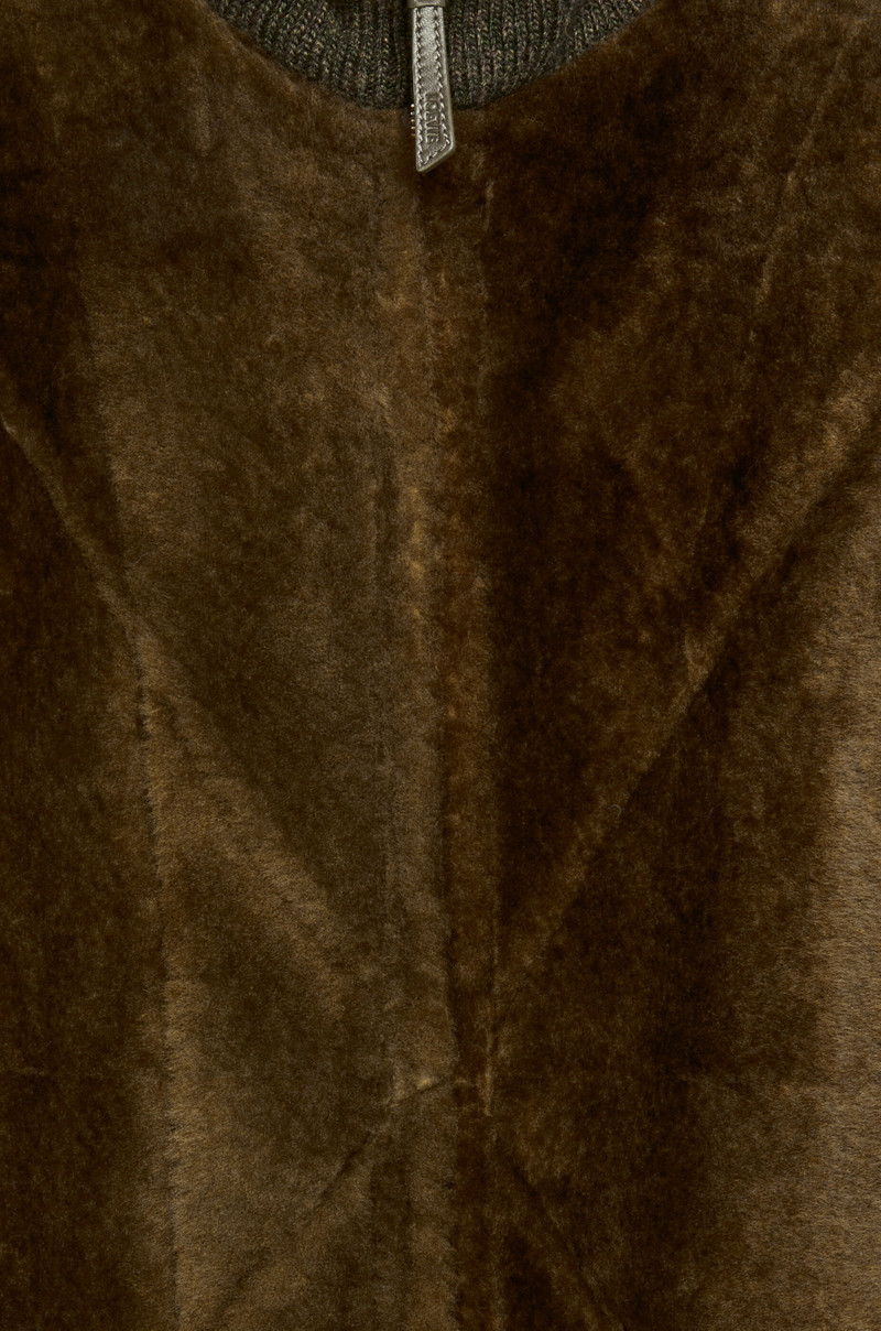 Puzzle Fold vest in shearling and wool 7