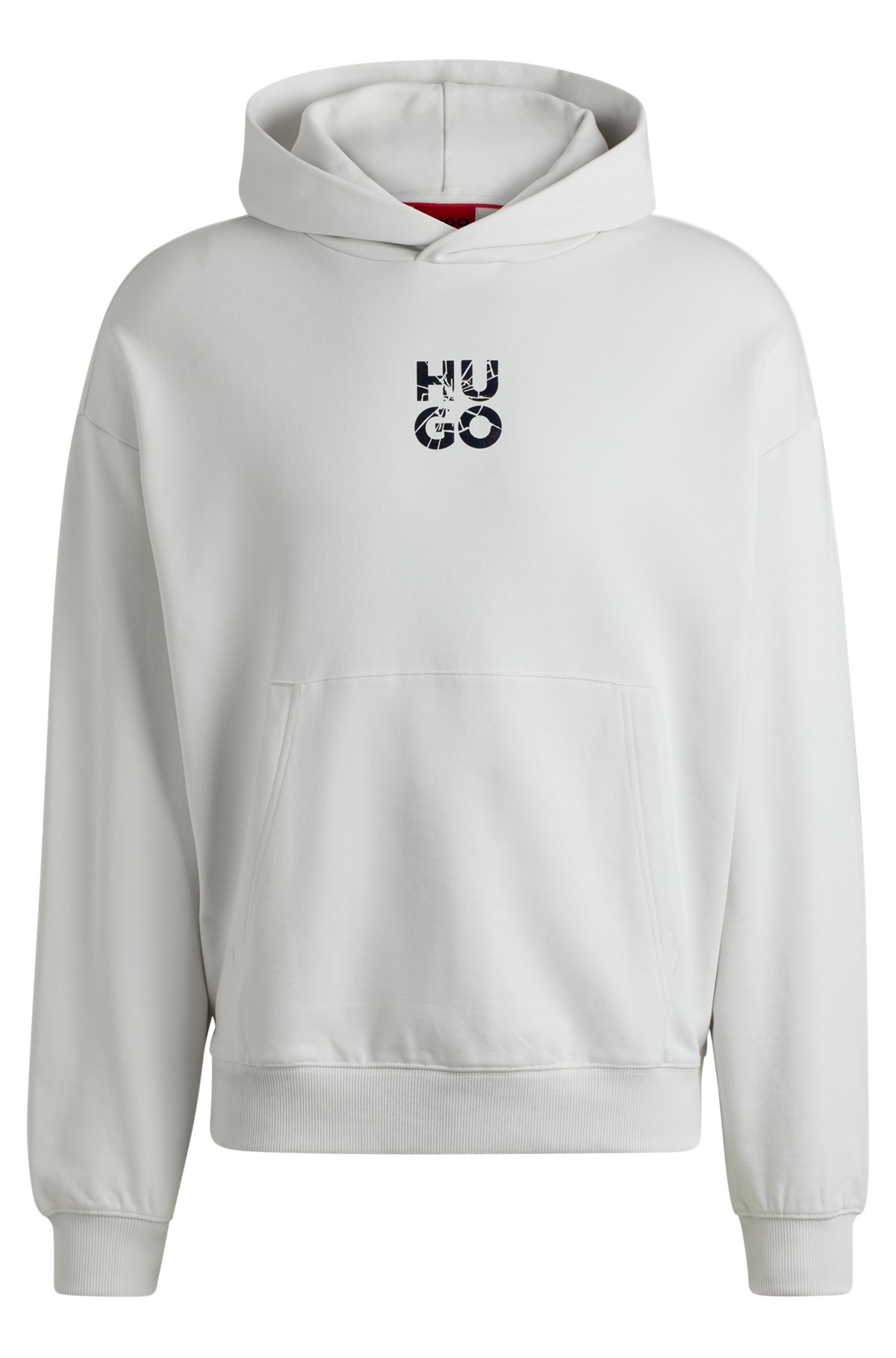 COTTON-TERRY OVERSIZE-FIT HOODIE WITH STACKED LOGO - 1