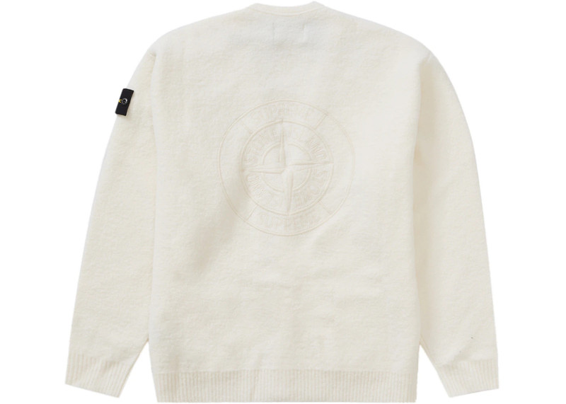Supreme Supreme Stone Island Bouclé Cardigan White outlook