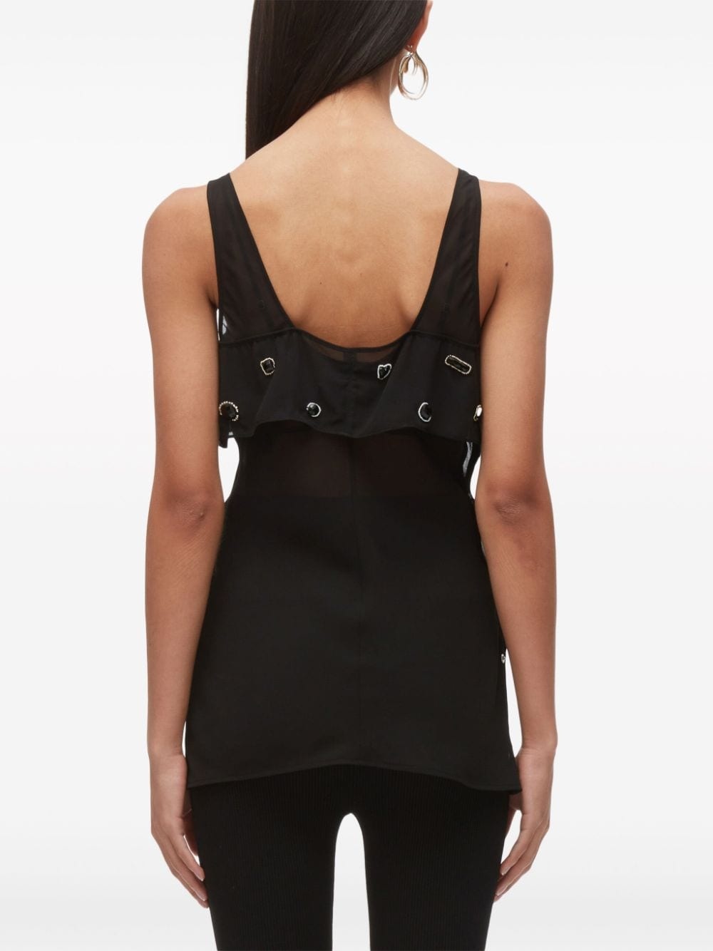 gemstone-embellished silk tank top - 5