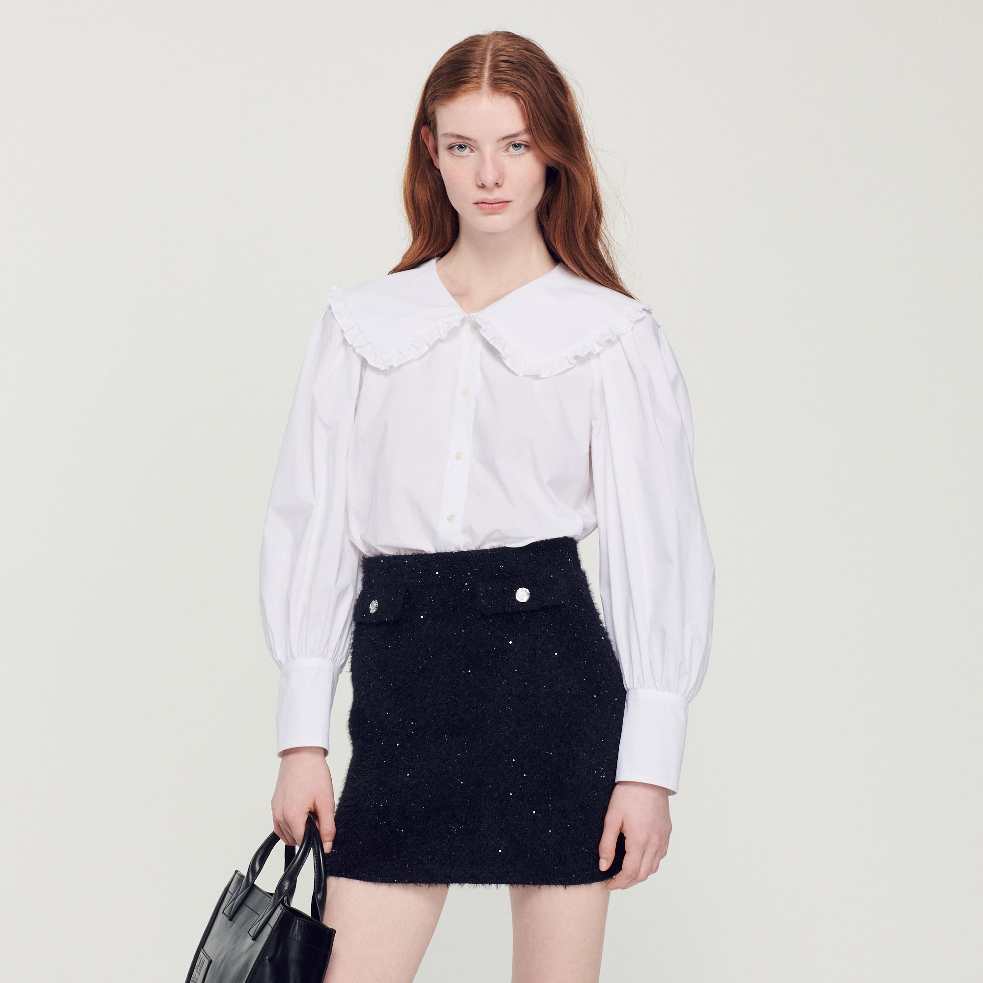 Poplin shirt with Peter Pan collar - 5