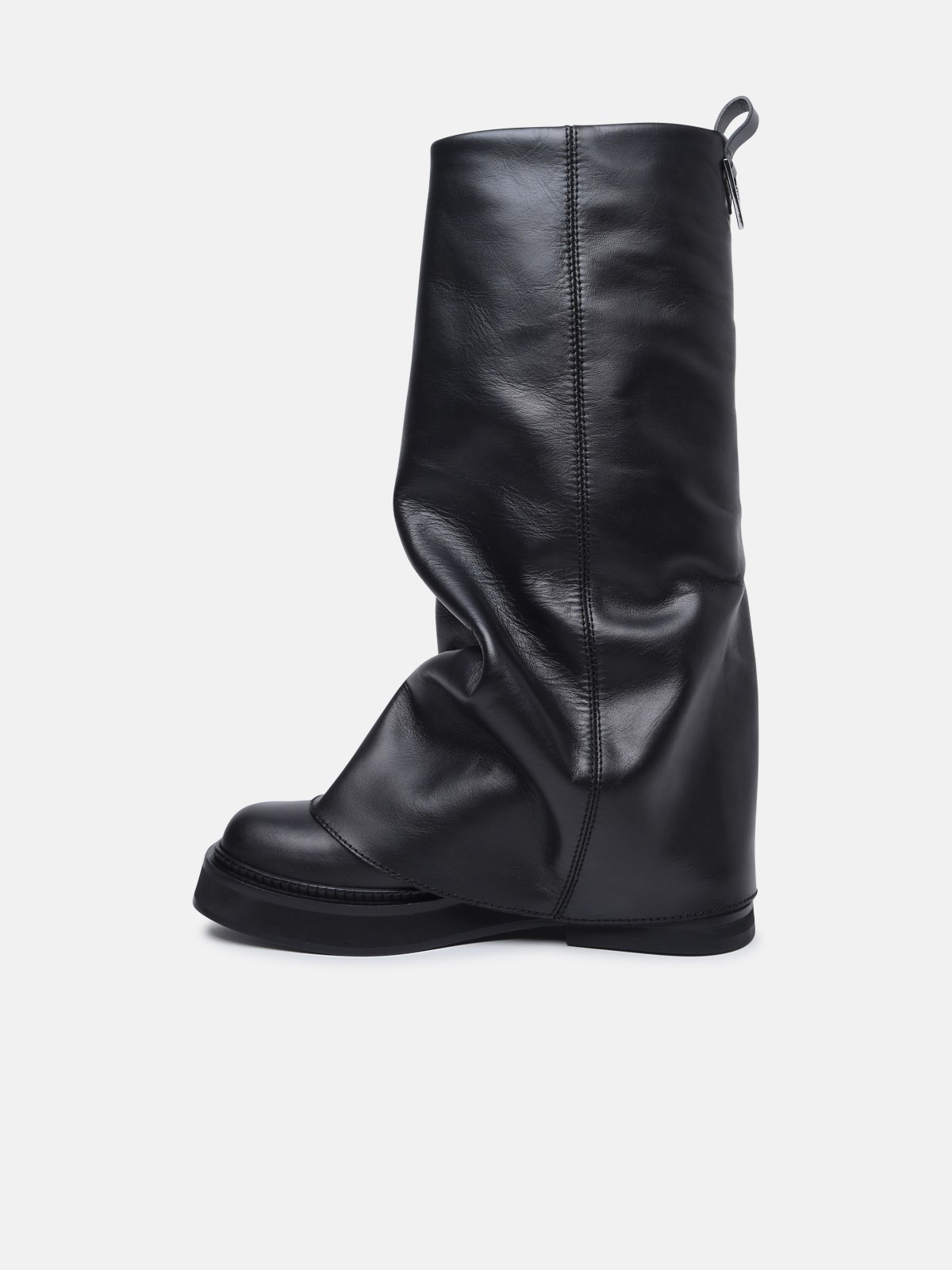 'ROBIN' BLACK LEATHER COMBAT BOOTS - 3