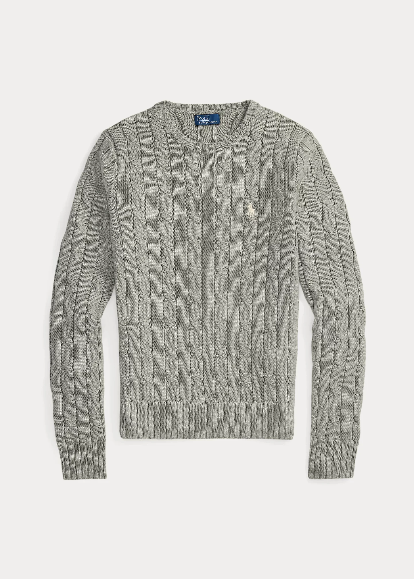 Cable-Knit Cotton Crewneck Sweater - 1
