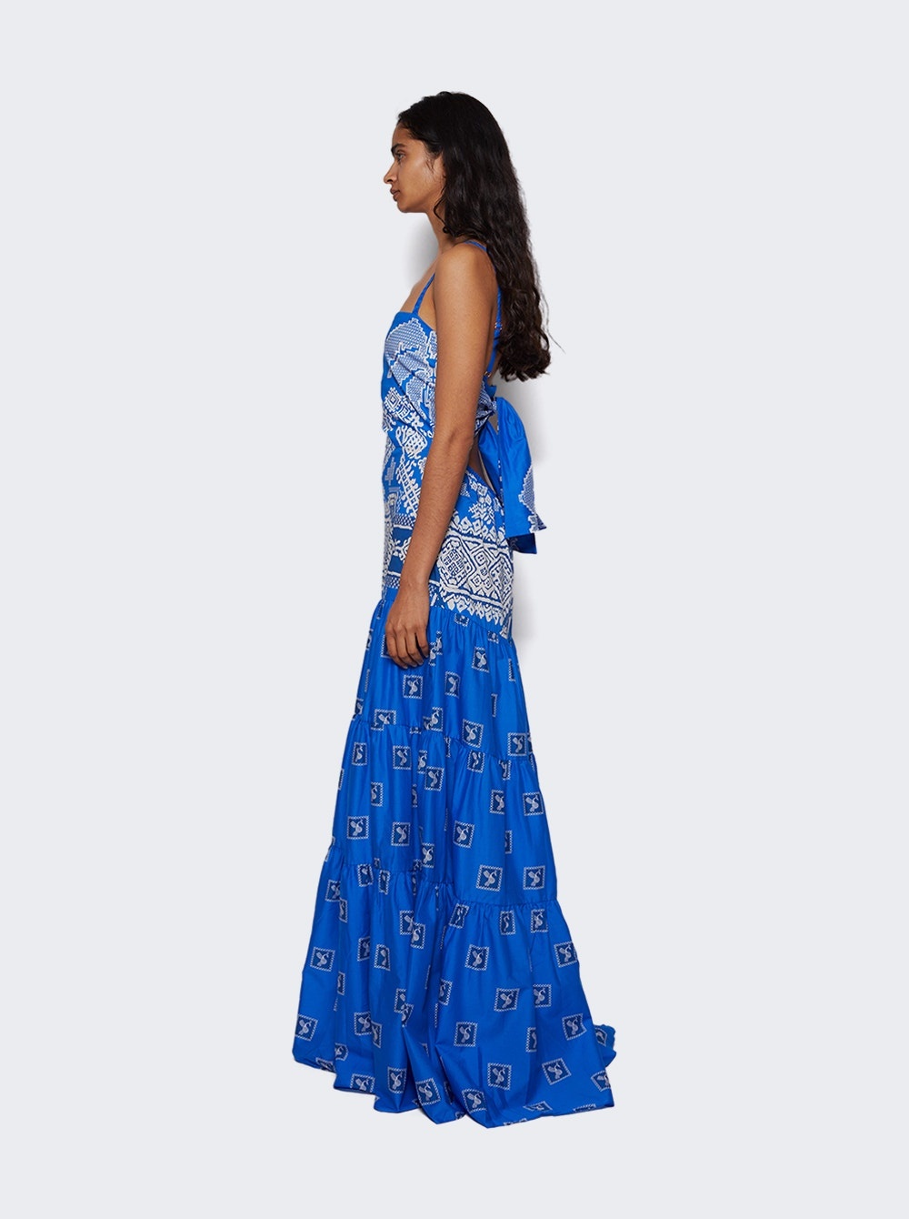 Amancay Maxi Dress Andean Cobalt Ecru - 4