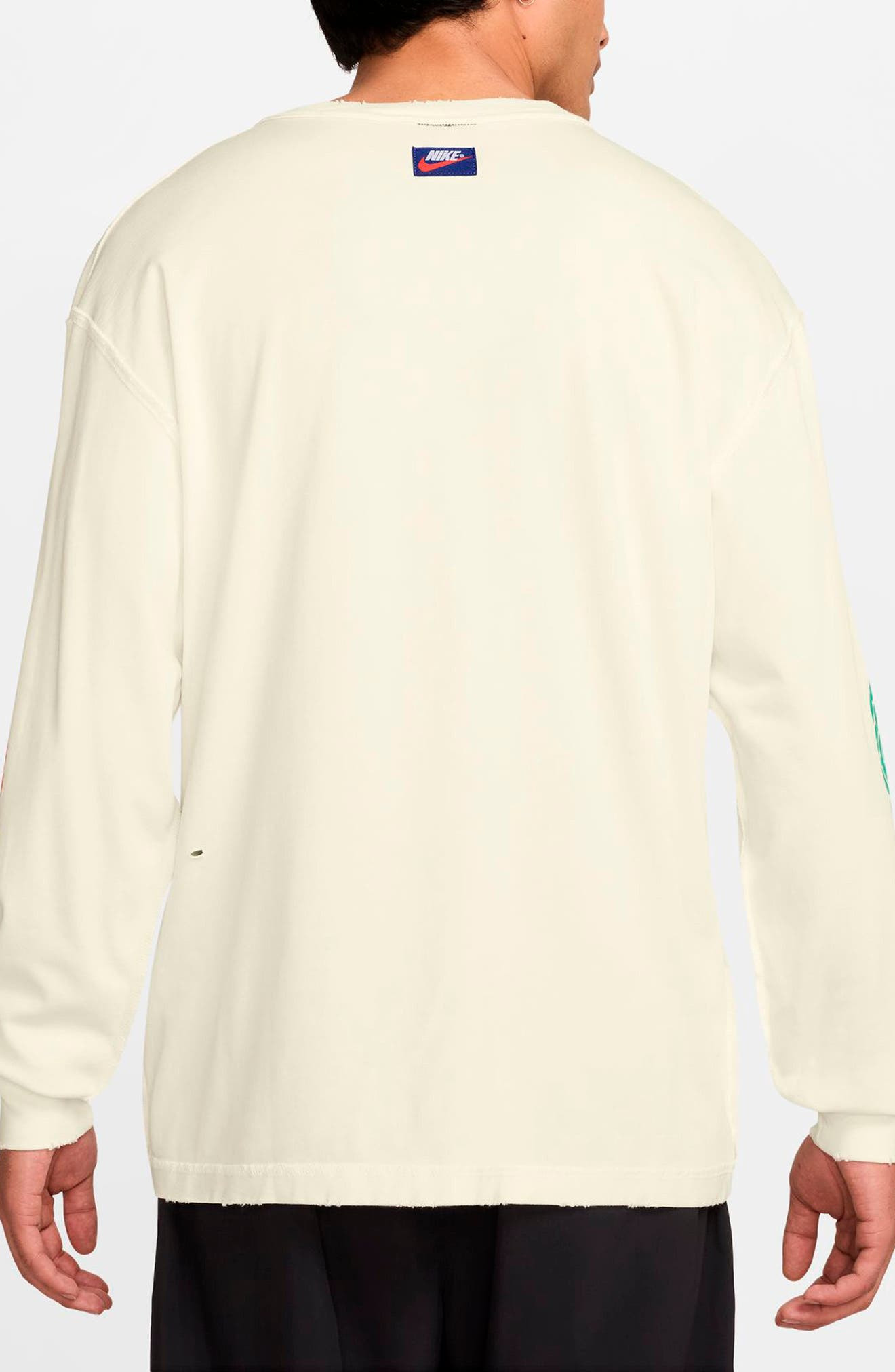 Jordan Rare Air Distressed Long Sleeve Graphic T-Shirt in Sail/Brilliant Orange at Nordstrom - 2