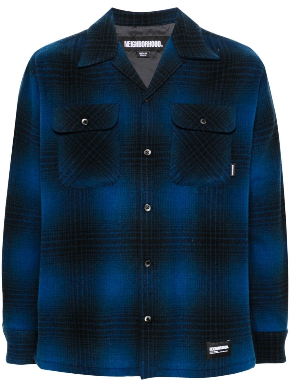 checked felted buttoned shirt - 1