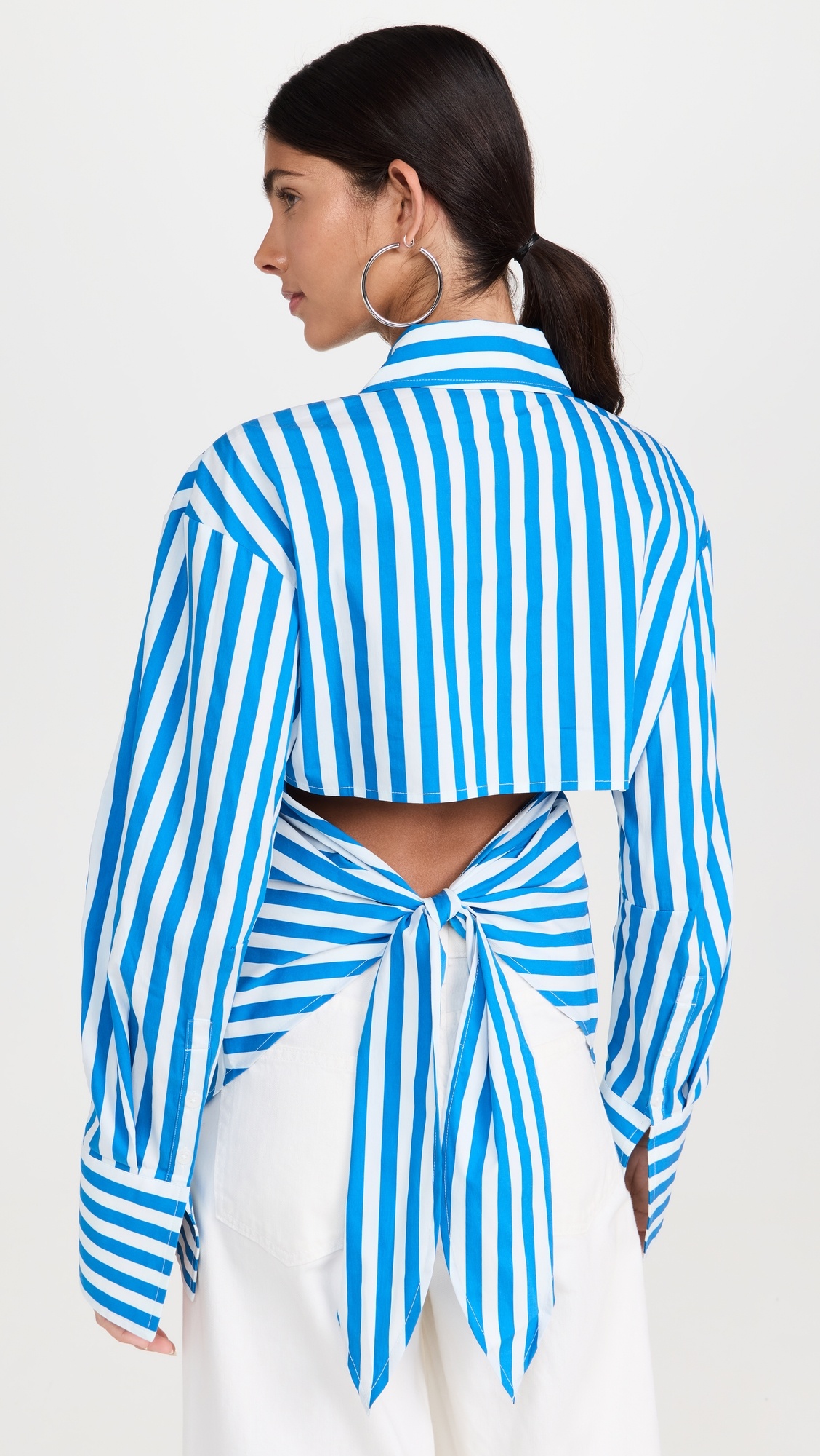 Loch Striped Poplin Button Up Top - 2