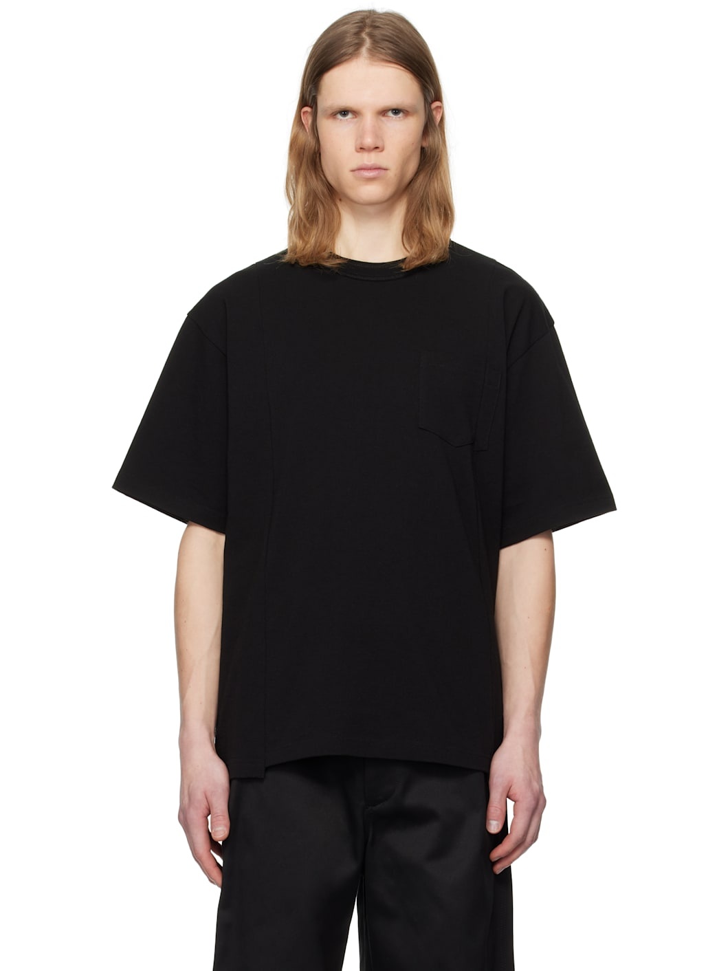 Black Cotton Jersey T-shirt - 1