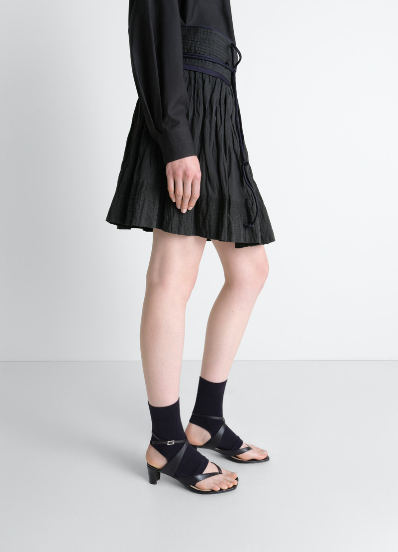 CRINKLED WRAP SKIRT IN CRINKLED COTTON METAL 5