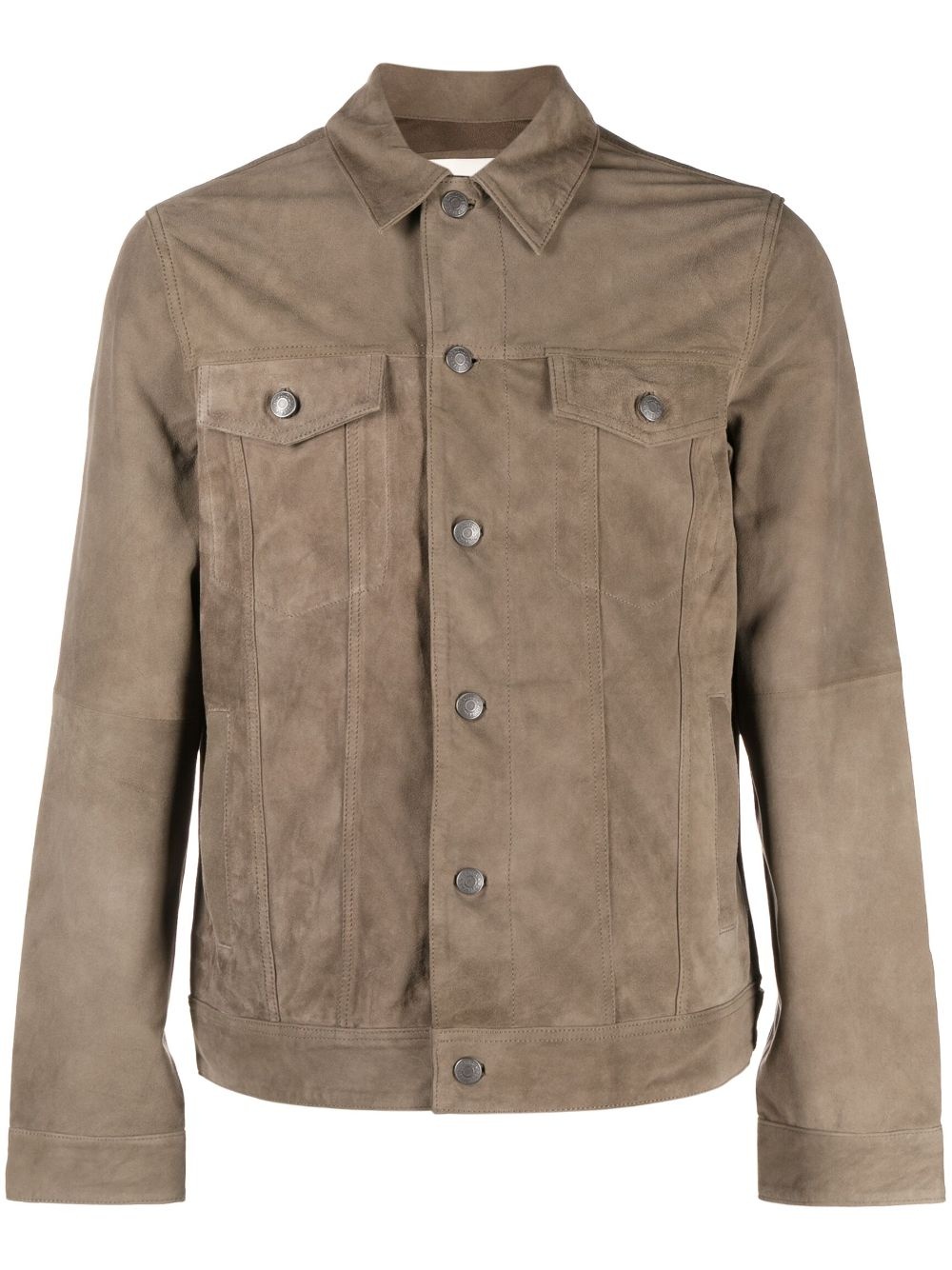 button-fastening suede jacket - 1