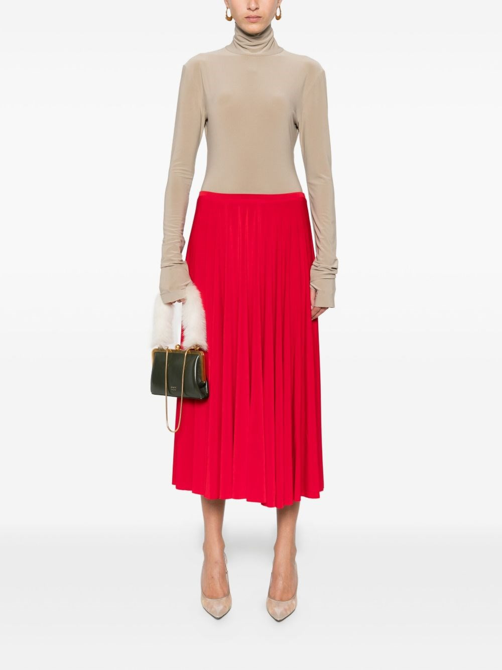 Pleated midi skirt - 4